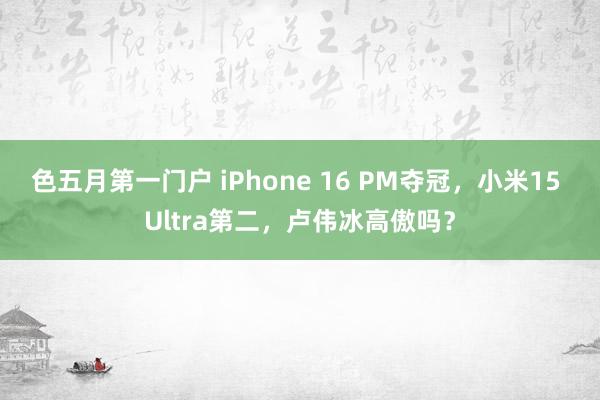 色五月第一门户 iPhone 16 PM夺冠，小米15 Ultra第二，卢伟冰高傲吗？