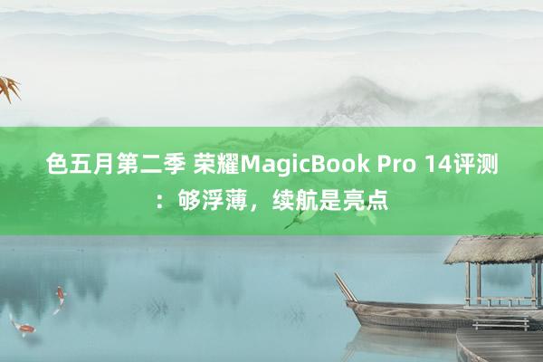 色五月第二季 荣耀MagicBook Pro 14评测：够浮薄，续航是亮点