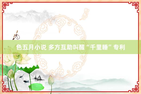 色五月小说 多方互助叫醒“千里睡”专利