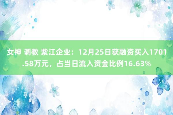 女神 调教 紫江企业：12月25日获融资买入1701.58万元，占当日流入资金比例16.63%