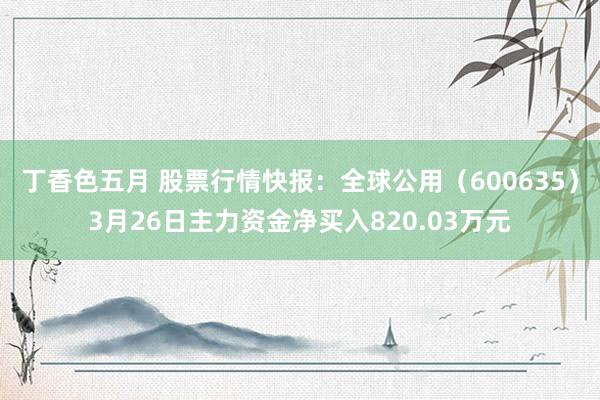 丁香色五月 股票行情快报：全球公用（600635）3月26日主力资金净买入820.03万元