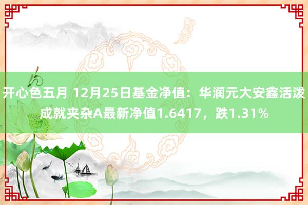 开心色五月 12月25日基金净值：华润元大安鑫活泼成就夹杂A最新净值1.6417，跌1.31%