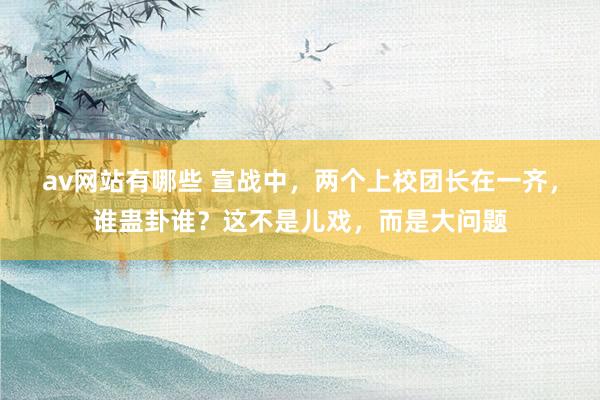 av网站有哪些 宣战中，两个上校团长在一齐，谁蛊卦谁？这不是儿戏，而是大问题