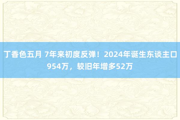 丁香色五月 7年来初度反弹！2024年诞生东谈主口954万，较旧年增多52万