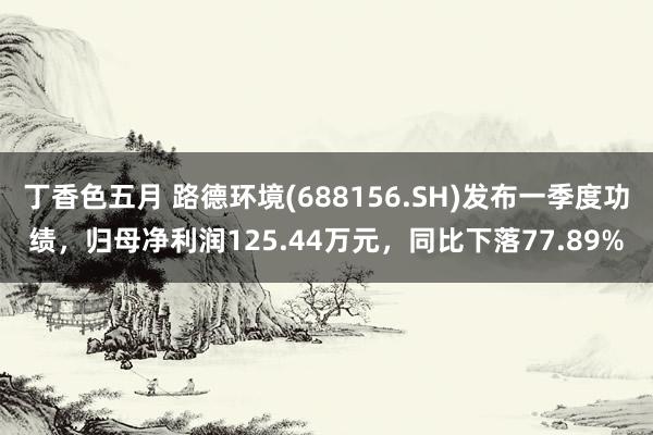 丁香色五月 路德环境(688156.SH)发布一季度功绩，归母净利润125.44万元，同比下落77.89%