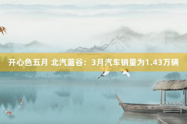 开心色五月 北汽蓝谷：3月汽车销量为1.43万辆