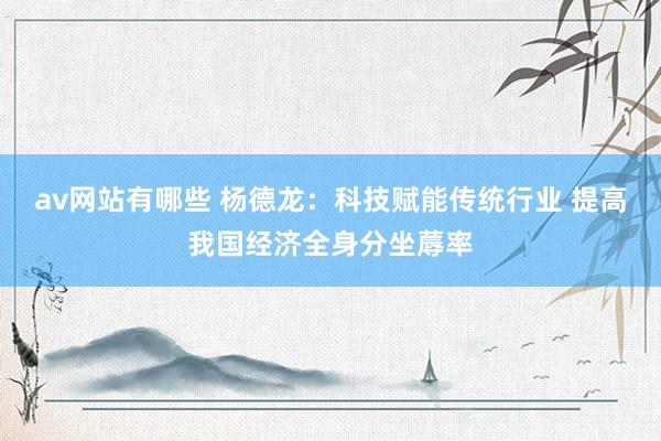 av网站有哪些 杨德龙：科技赋能传统行业 提高我国经济全身分坐蓐率