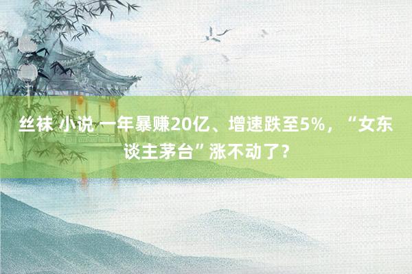 丝袜 小说 一年暴赚20亿、增速跌至5%，“女东谈主茅台”涨不动了？