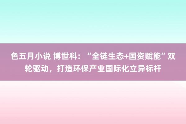 色五月小说 博世科：“全链生态+国资赋能”双轮驱动，打造环保产业国际化立异标杆