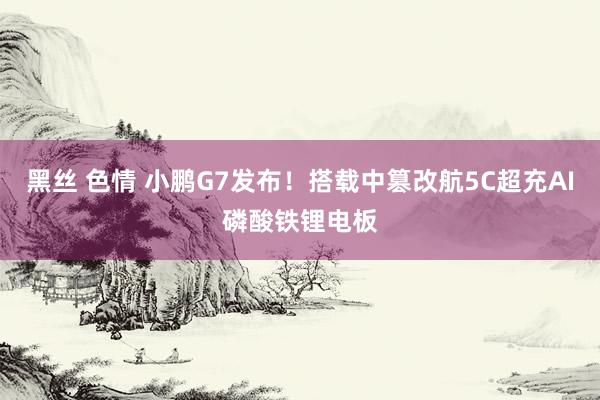 黑丝 色情 小鹏G7发布！搭载中篡改航5C超充AI磷酸铁锂电板