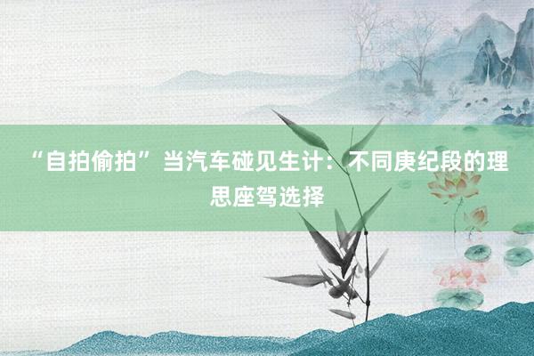 “自拍偷拍” 当汽车碰见生计：不同庚纪段的理思座驾选择